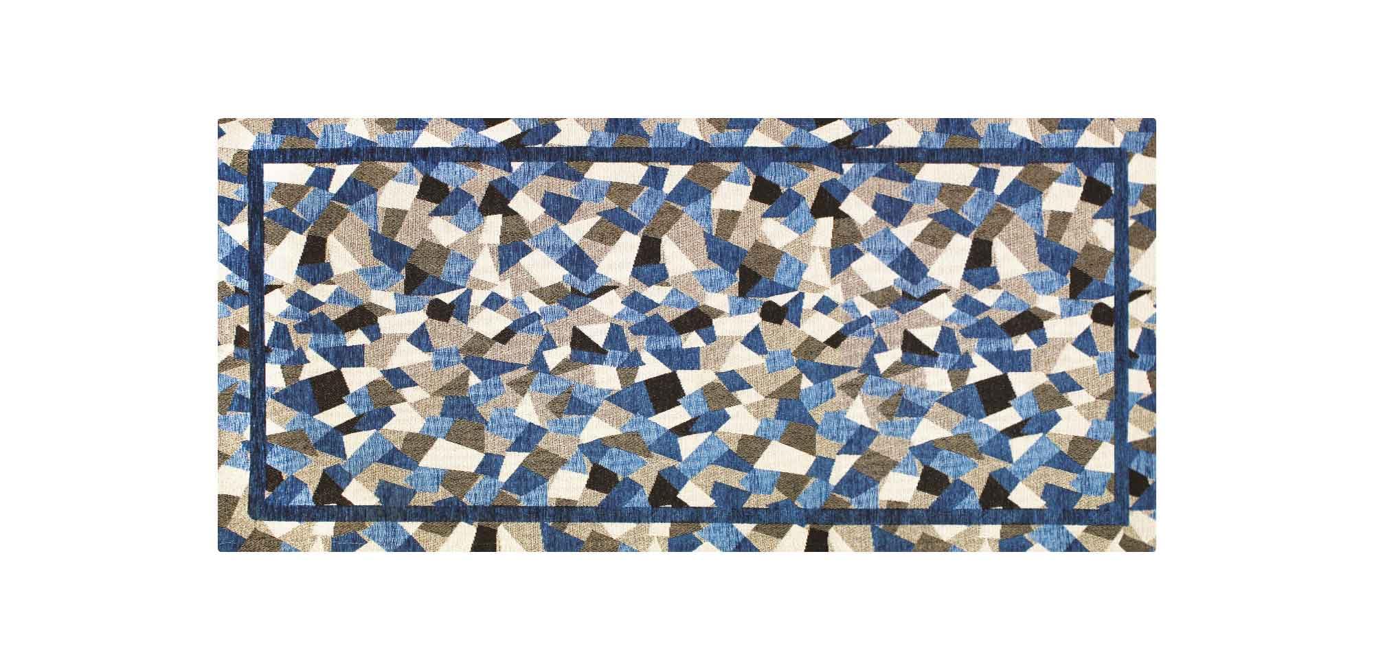 IlGruppone Tappeto Cucina In Ciniglia Passatoia Multiuso Ingresso Corridoio Antiscivolo Prodotto Italiano Disegni Piazzati Cotone Varie Misure Lavabile In Lavatrice - Cementine Nera - 57x240 Cm