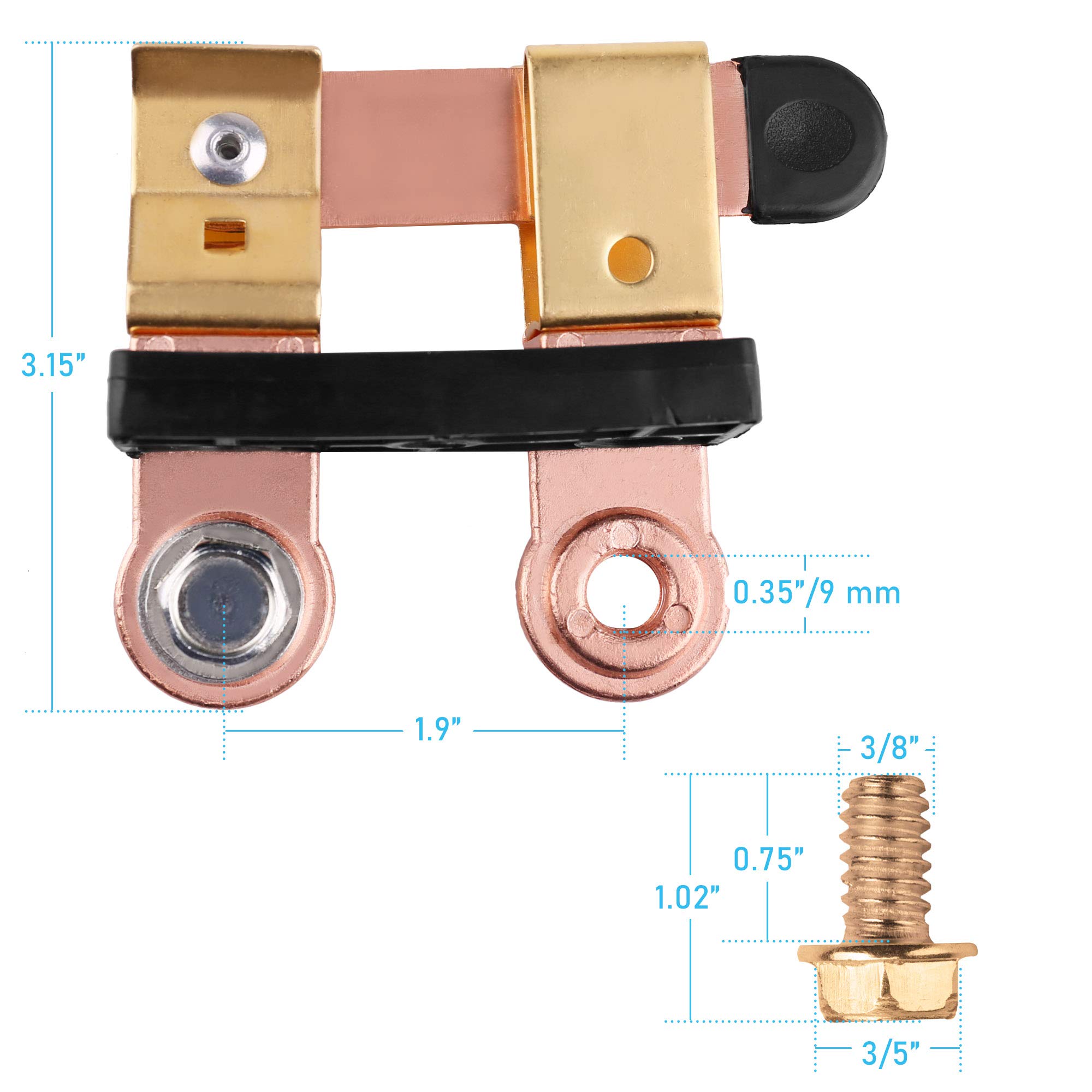 LotFancy Side Post Battery Disconnect Switch, 12V24V Knife Blade