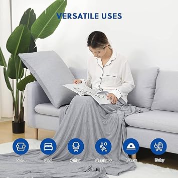 HOMFINE Cooling Pillowcases King Size - Double Side Q-Max 0.439 Cooling Fiber for Pillow Protector, Breathable Cold Pillow Cover for Hot Sleeper Night Sweat, Hidden Zipper, 2 Pack (20x36, Grey)