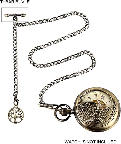 Miniatura 6 de Albert - Llavero con cadena de bolsillo para hombre, 2 ganchos con colgante de árbol de vida antiguo, diseño de llavero en T