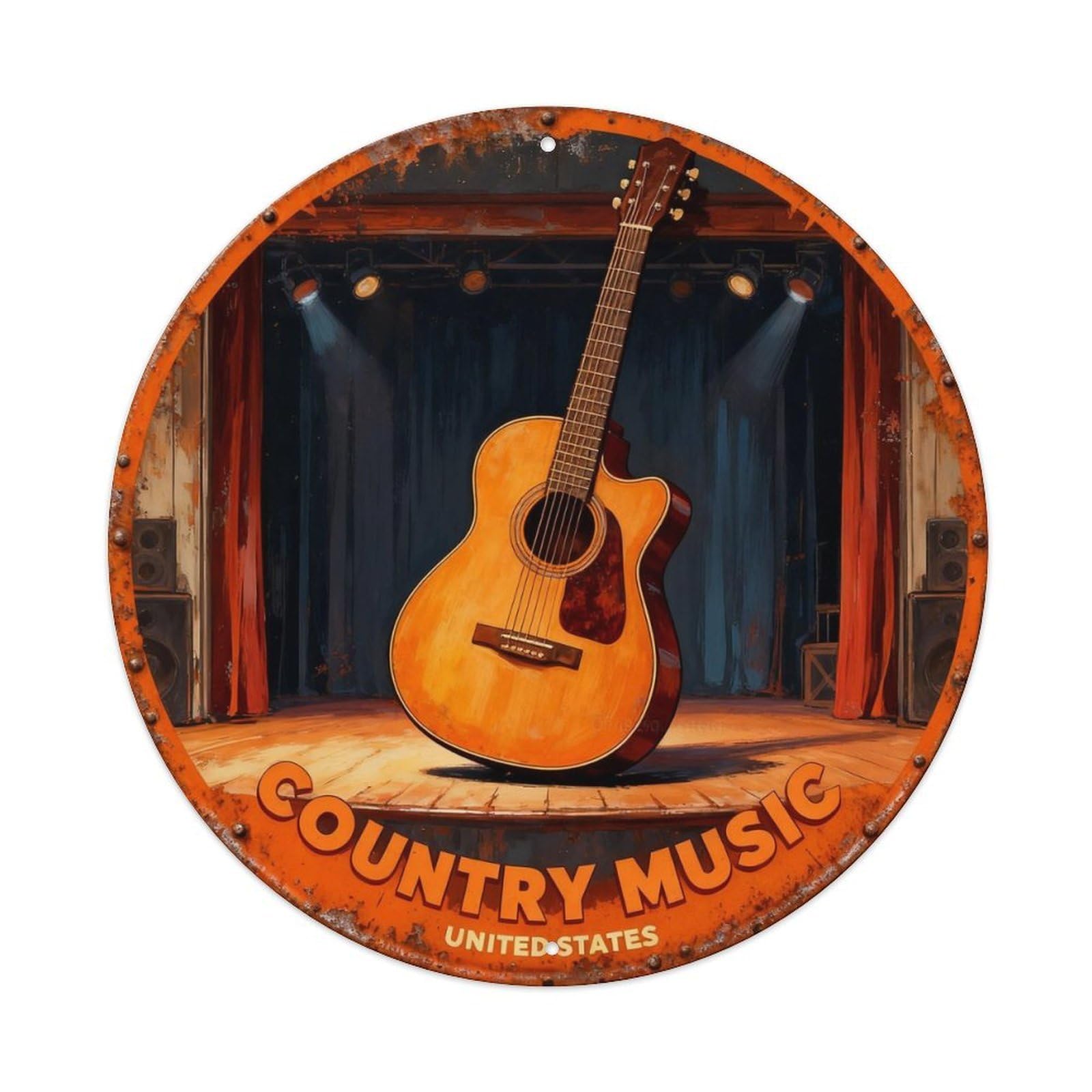 NASHVILLE COUNTRY MUSIC Metal Tin Sign Plaque