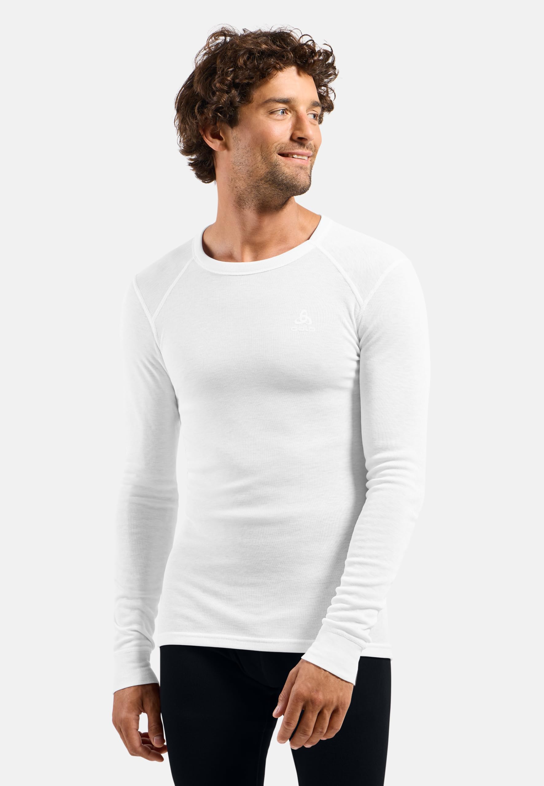 Odlo Herren Thermounterwäsche Herren Active Warm I Langarm Thermoshirt I Warme Skiunterwäsche I Langarm Thermoshirt mit Rundhals Funktionsunterwäsche Langarm Shirt (1er Pack)