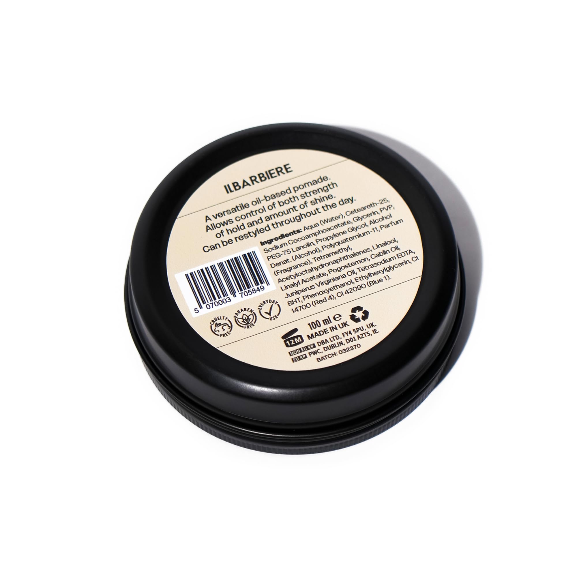 IL BARBIERE Hair Pomade Men 100 ml POMATA, Travel Water Based Pomade for Men & Women - Image 3