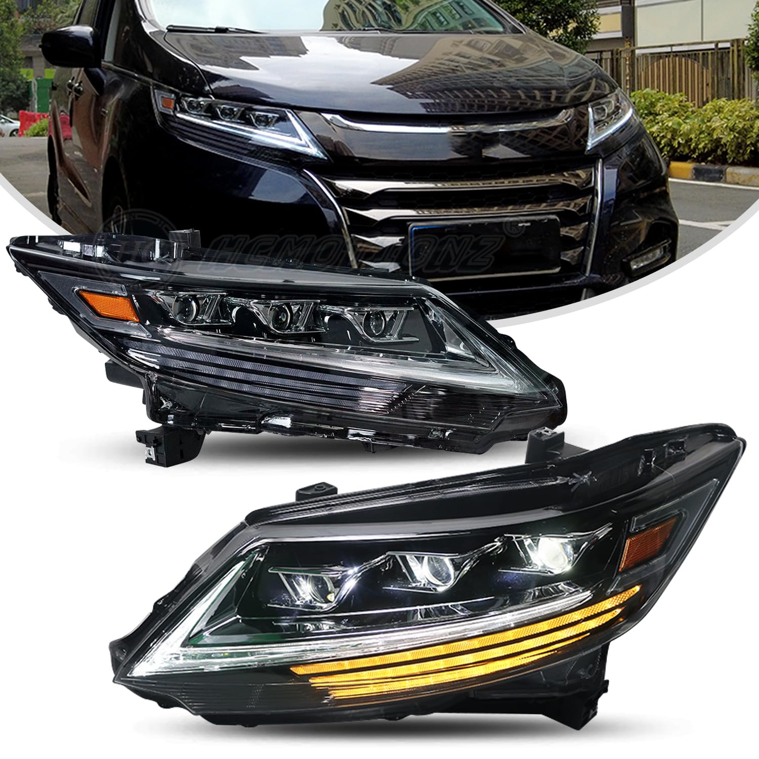 Amazon | HCMOTIONZ ホンダ・オデッセイ 5代目 RC1/2/4型 3眼LED 