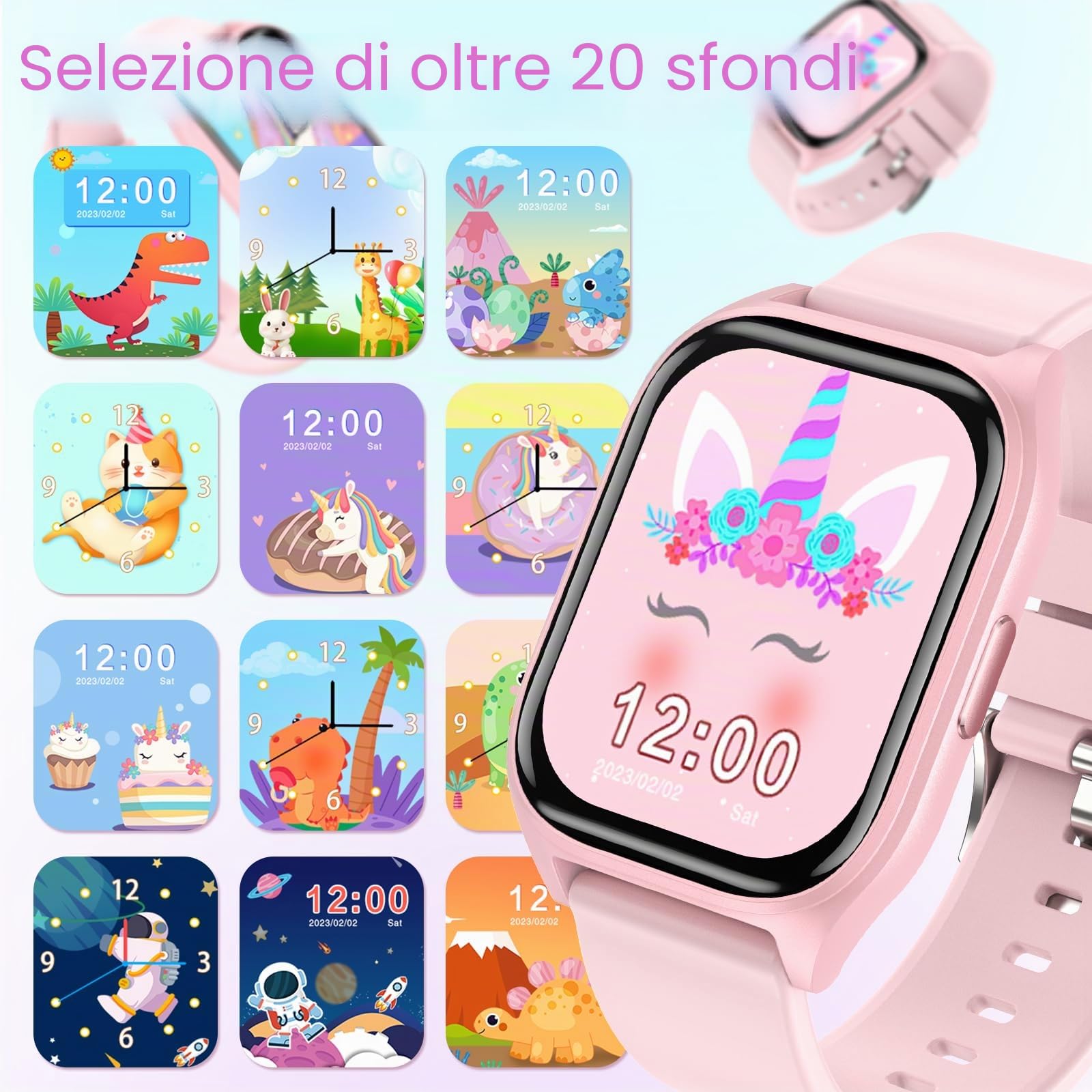 clleylise Orologio intelligente per bambini, smartwatch per bambini, con monitoraggio del sonno, 19 modalità di allenamento, contatore di calorie, sveglia, regalo per ragazzi, ragazze e ragazzi dai 5