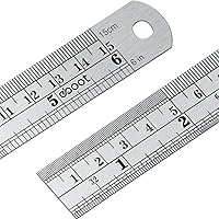 Vista 9 de Juego de regla de acero inoxidable y regla de metal con tabla de conversión