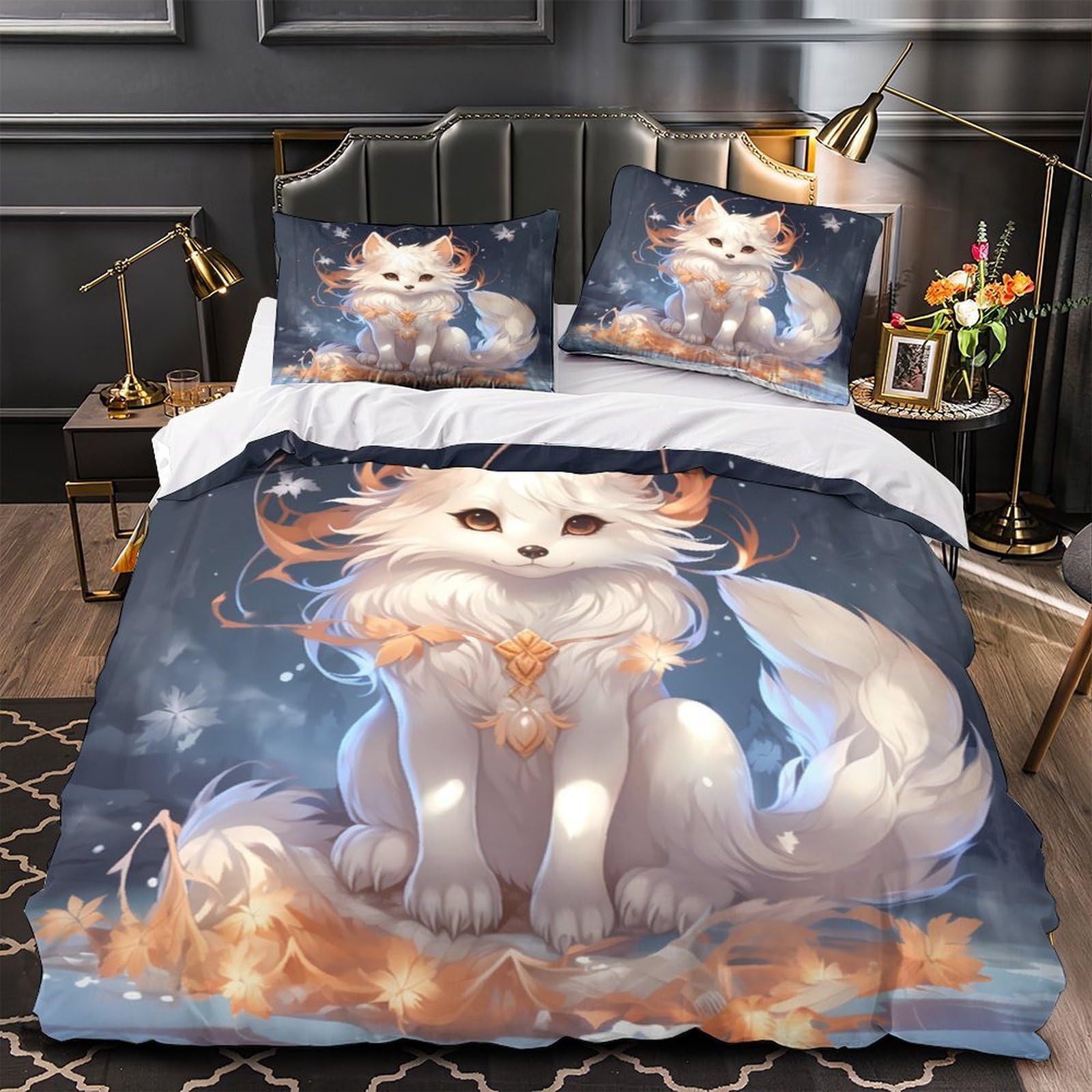 Housse de couette 3D haut de gamme sentier forestier en microfibre super douce 260x220