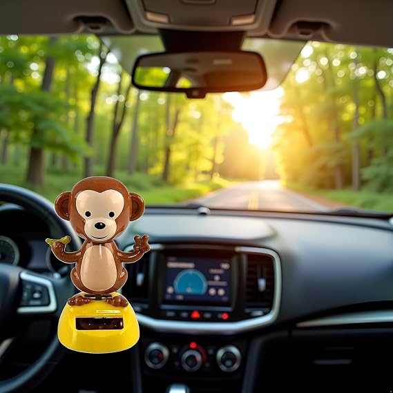 Cute Monkey Solar Power Dancing Monkey Figure for Car Dashboard Desktop Decor Auto Parts Solar Power Kits, Automobile Accessories, Auto Parts