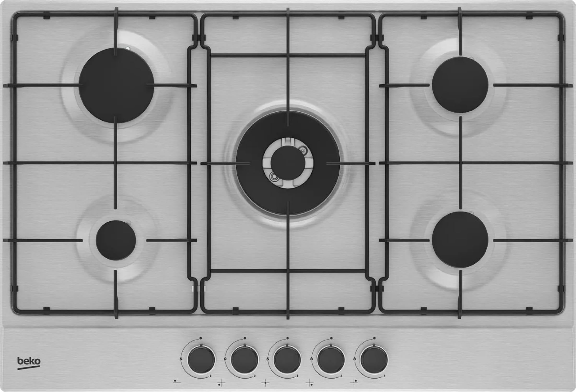 P.COTT.GAS 75CM 4F+WOK G.SMALTATE INOX