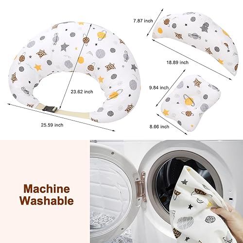 Miniatura 7 de Almohada de lactancia para lactancia materna y alimentación con biberón, almohadas mejoradas para apoyar a la mamá, almohada extraíble y funda de