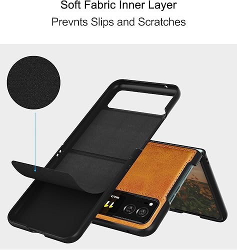 Miniatura 5 de Foluu Funda para Motorola Razr 2023 no compatible con Razr Plus 2023, funda de cuero para Moto Razr 2023, piel sintética + carcasa rígida de