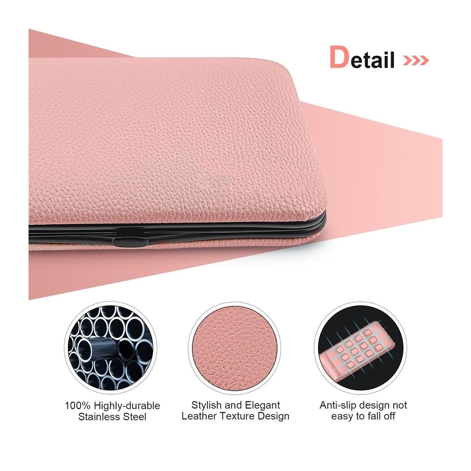 Zestaw do manicure dla kobiet, 18 Piece Professional Manicure Pedicure Kit, Nail Clippers Set with Travel Case(Pink)