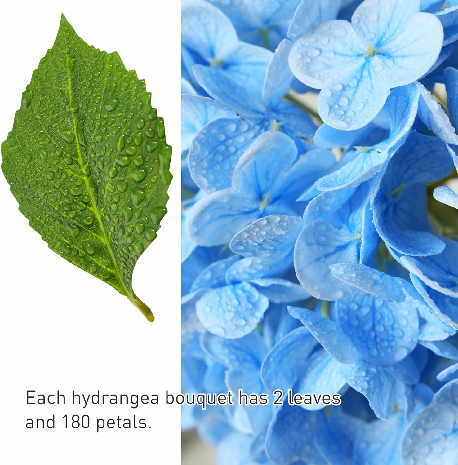 3 Pcs 20" Real Touch Light-Blue Hydrangea Artificial Flowers, Lifelike Latex Faux Fake Flowers with Stems, for Vase Table Centerpiece Home Decor Wedding Bouquet - Image 4