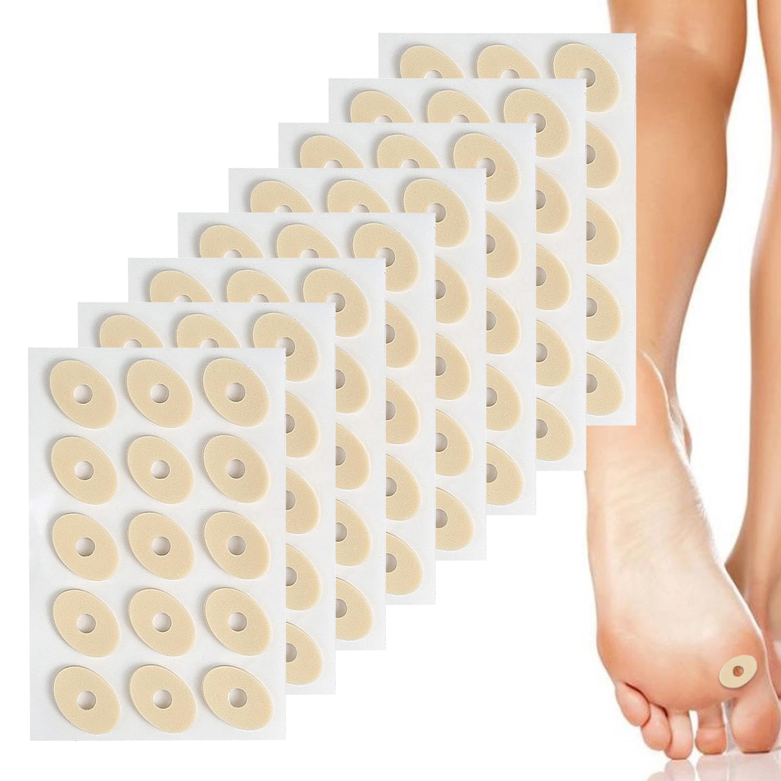 Cojines de maíz – 120 protectores de maíz | Proporcionan amortiguación y reducen las molestias de roces de los callos, protege los pies y los dedos de los pies