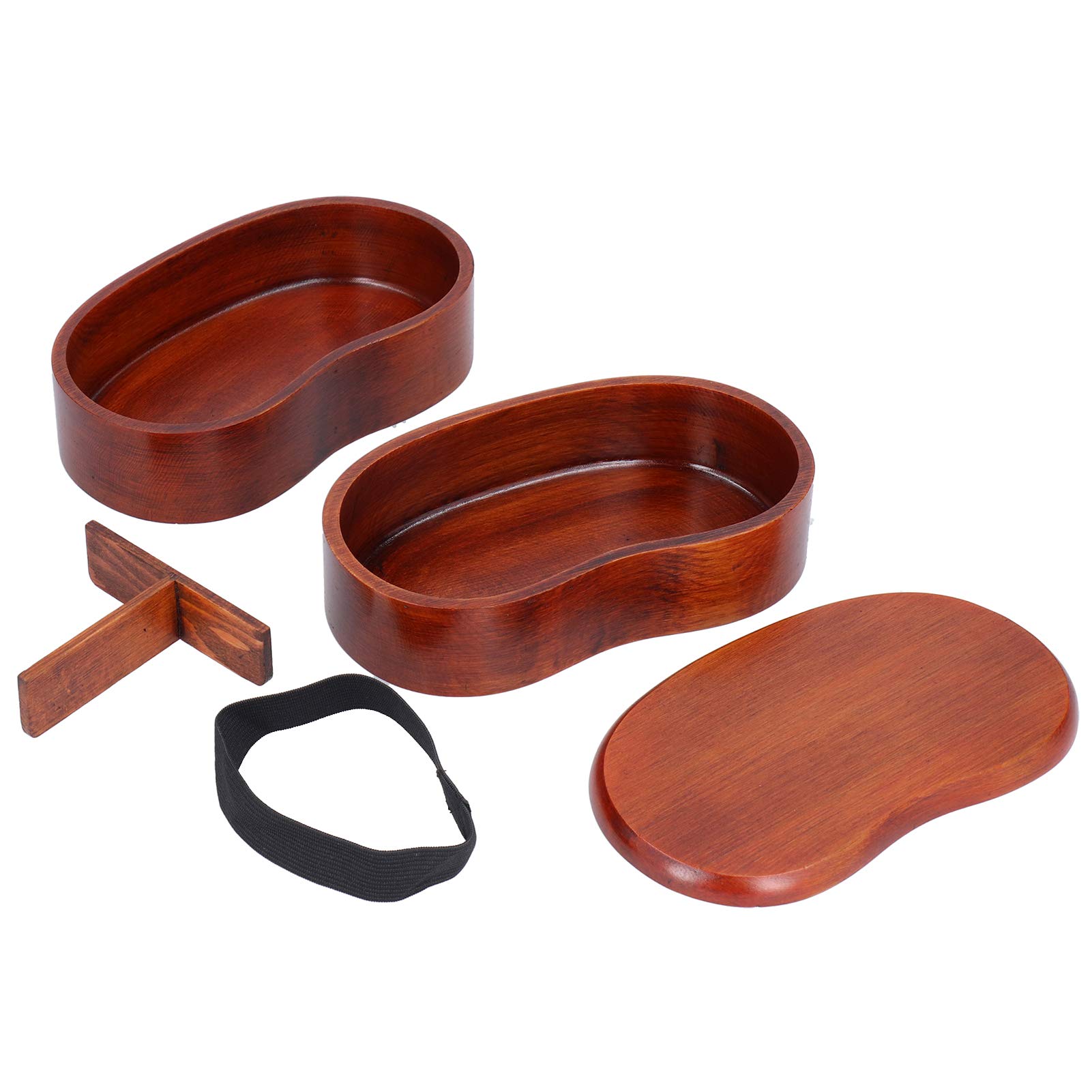 Caja de Doble Capa de Estilo japonés con Carcasa de Madera Natural
