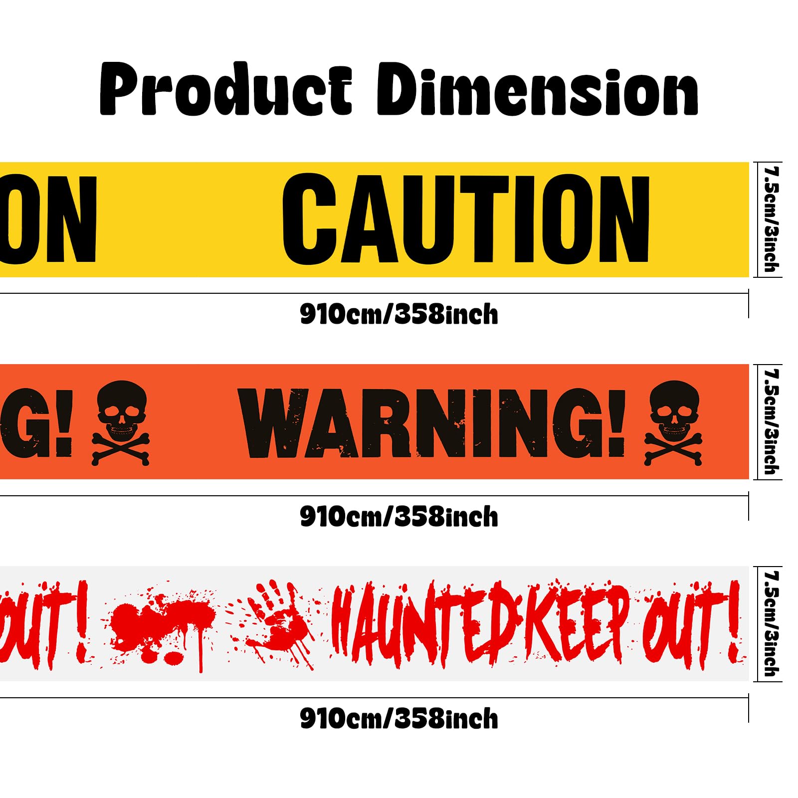 Lot De 4 Ruban Halloween, Rubalise Halloween, Rubans D