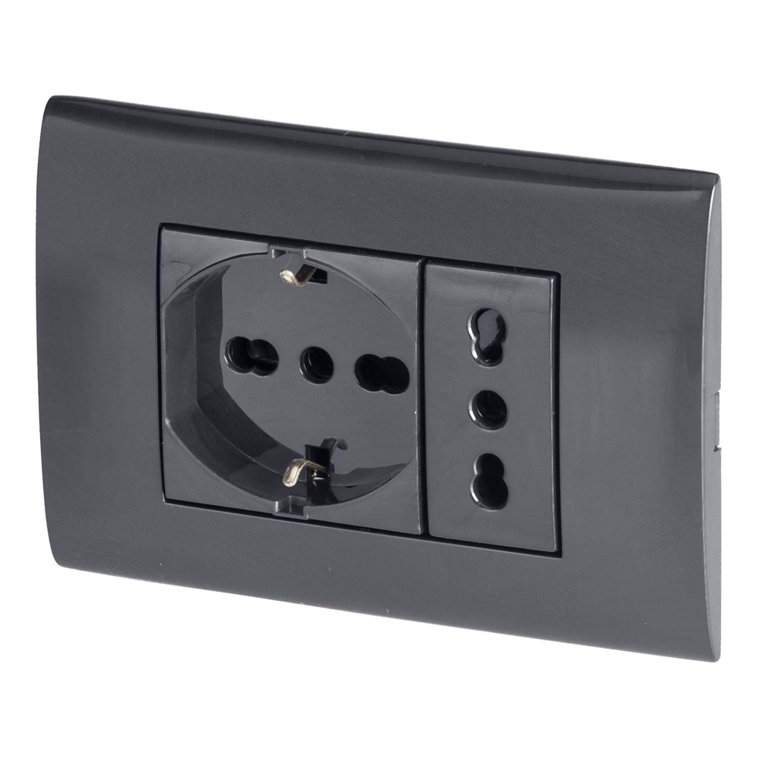 Placca premontata Schuko con frutto 10-16A