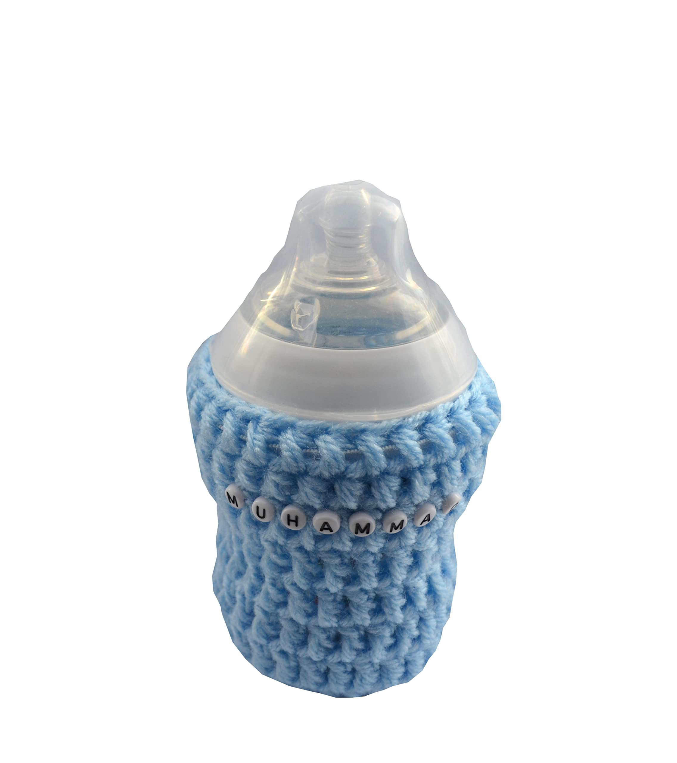 Blue Pink or Grey Personalised Baby Milk Bottle Cover Adorable Unique Gift Keepsake for Newborn Toddler