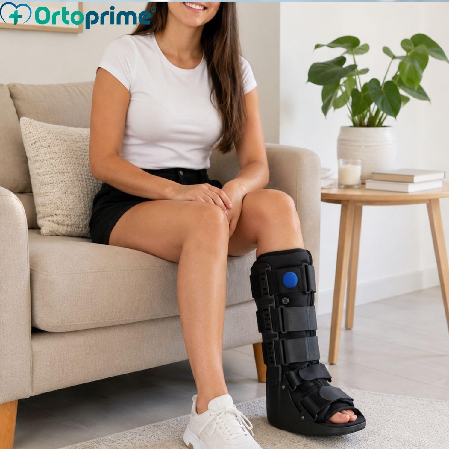 OrtoPrime Bota Walker Larga Fija BILATERAL con CÁMARA DE AIRE bota Ortopédica walker Larga para FRACTURAS Botas Walker Alta Ajuste Neumático con Válvula - Bota Inmovilizadora de Tobillo (M 40-44)