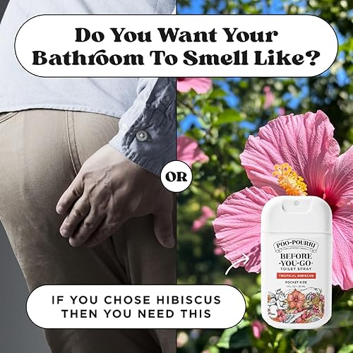 Miniatura 10 de Poo-Pourri Before-You-Go - Aerosol para inodoro, hibisco tropical, tamaño de viaje de bolsillo de 1 onza líquida, hibisco, albaricoque y cítricos