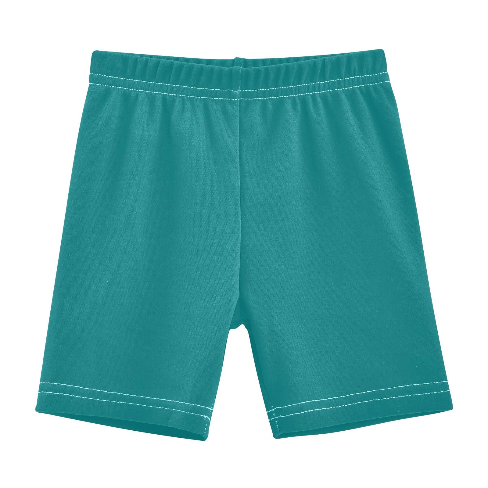 CHIFIGNO Girls Cotton Cartwheel Shorts Kids Bike Shorts Under Dress Dance Short Teal Blue Size 6