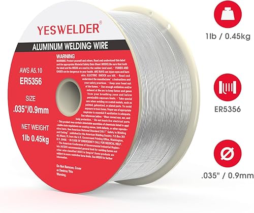 Miniatura 19 de YESWELDER Alambre de soldadura de aluminio de silicio, ER4043 0.035 pulgadas de diámetro, 1 libra, carrete de plástico ABS fuerte MIG alambre