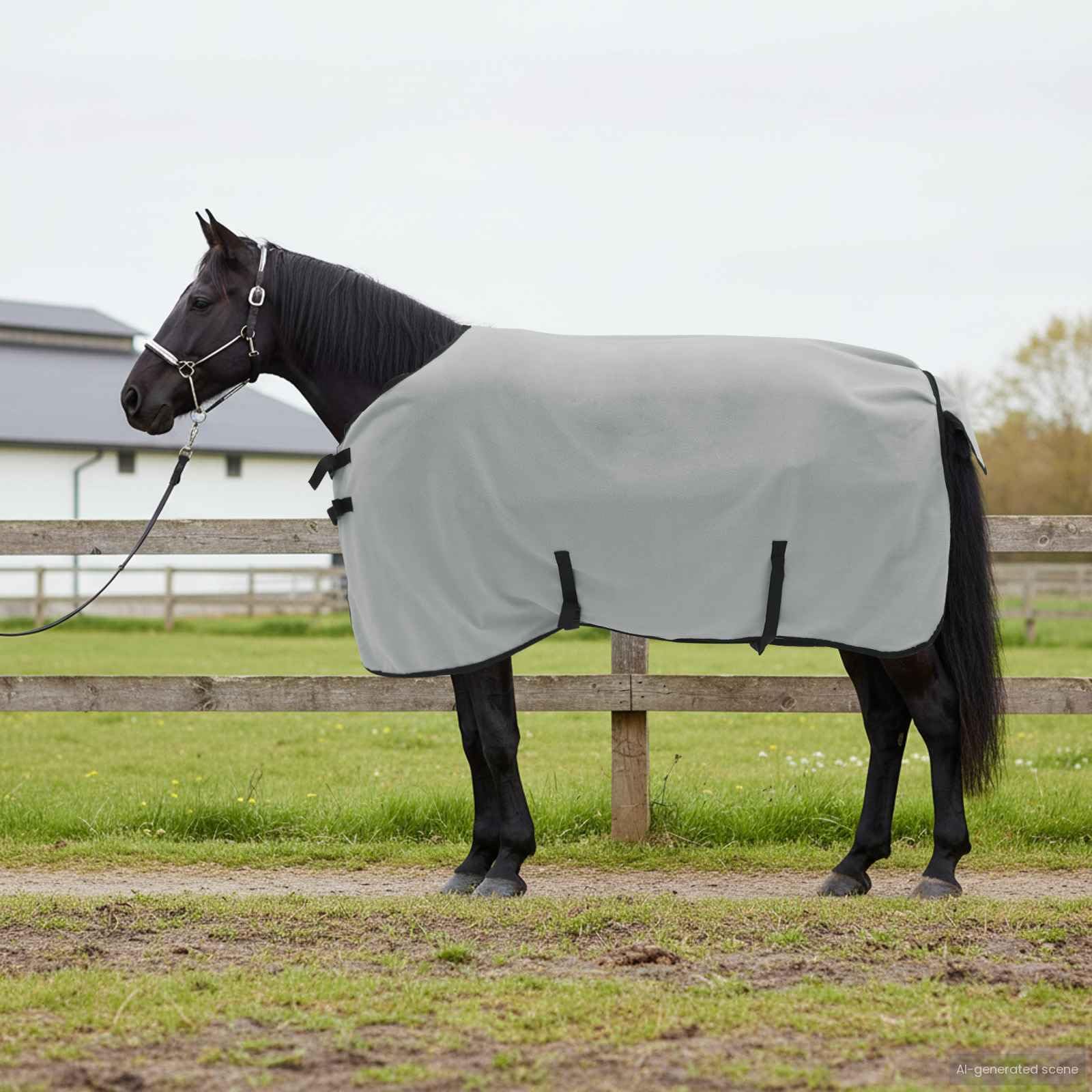 Manta para caballos de poliéster Aqua completa, transpirable, para establo, sauce y paddock, manta ligera para exteriores con cierre en el pecho, impermeable, manta de invierno para caballos