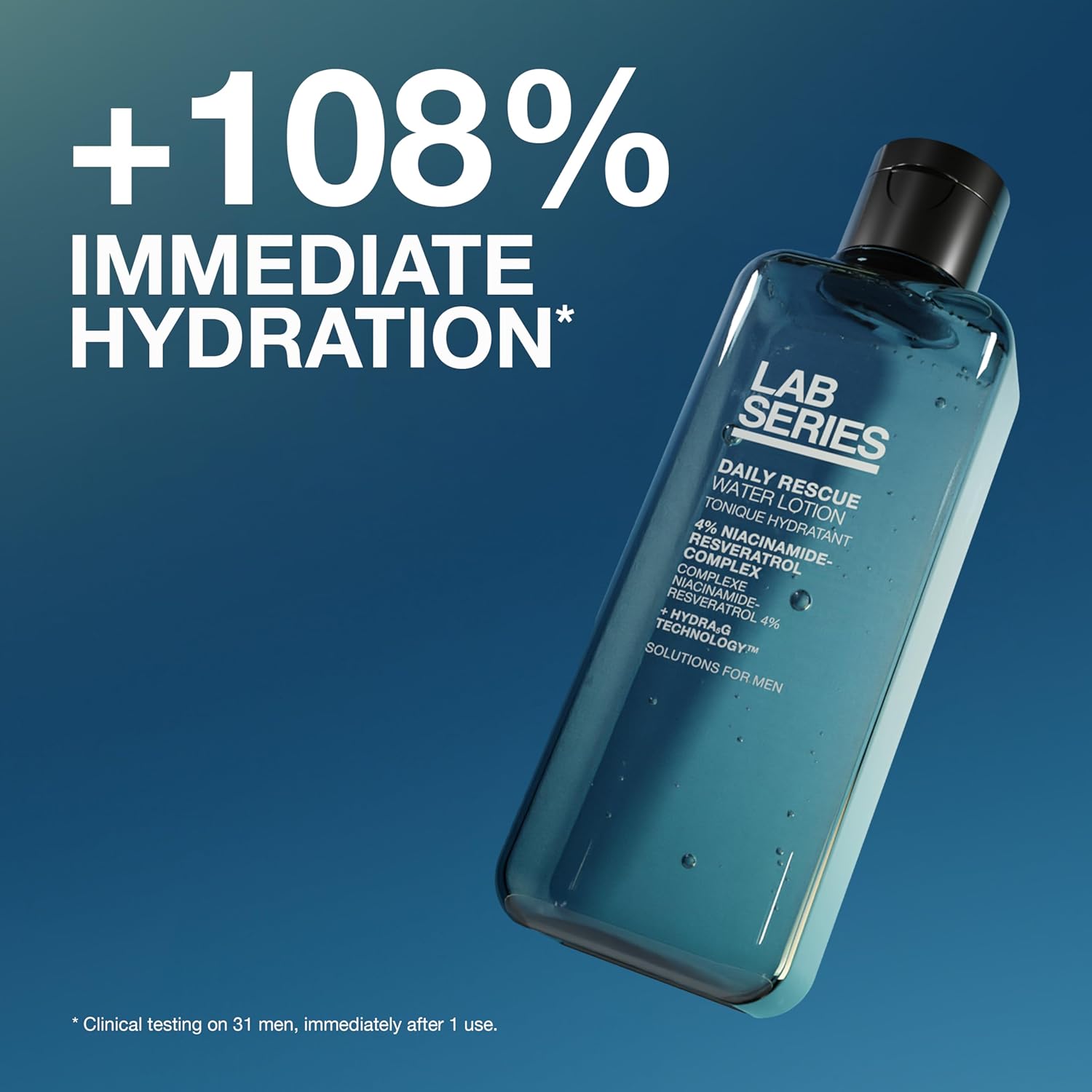 Lab Series Men's Daily Rescue Water Lotion Toner - Moisturizing Essence Skin Care for Men - Hydrating Face Toner with Niacinamide, 6.7 Fl Oz - Image 2