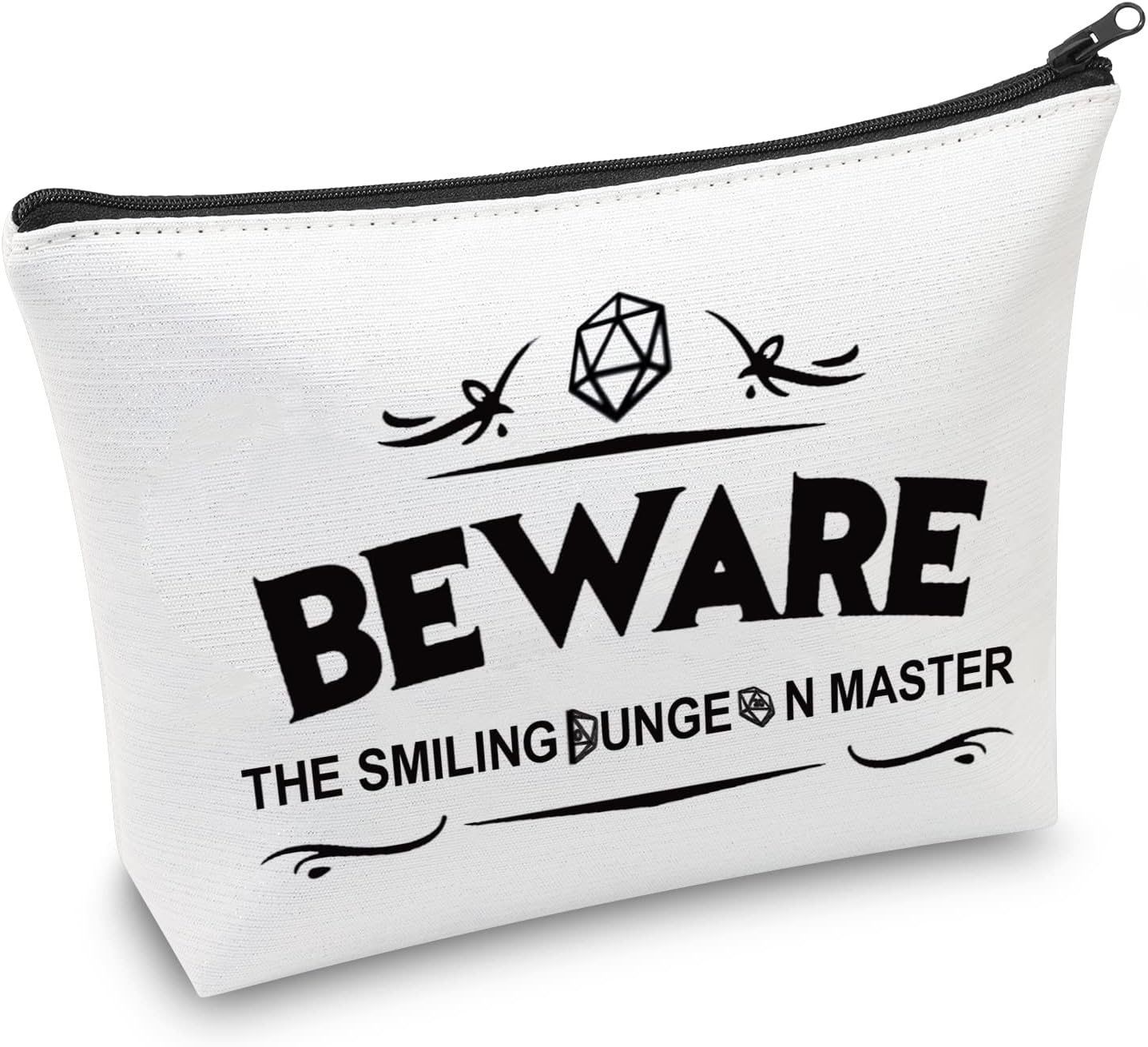 AKTAPRole Play Game Makeup Bag Beware The Smiling Dungeon Dice Gifts Master Gamer Bag for Women Girls (Role Play Game MB)