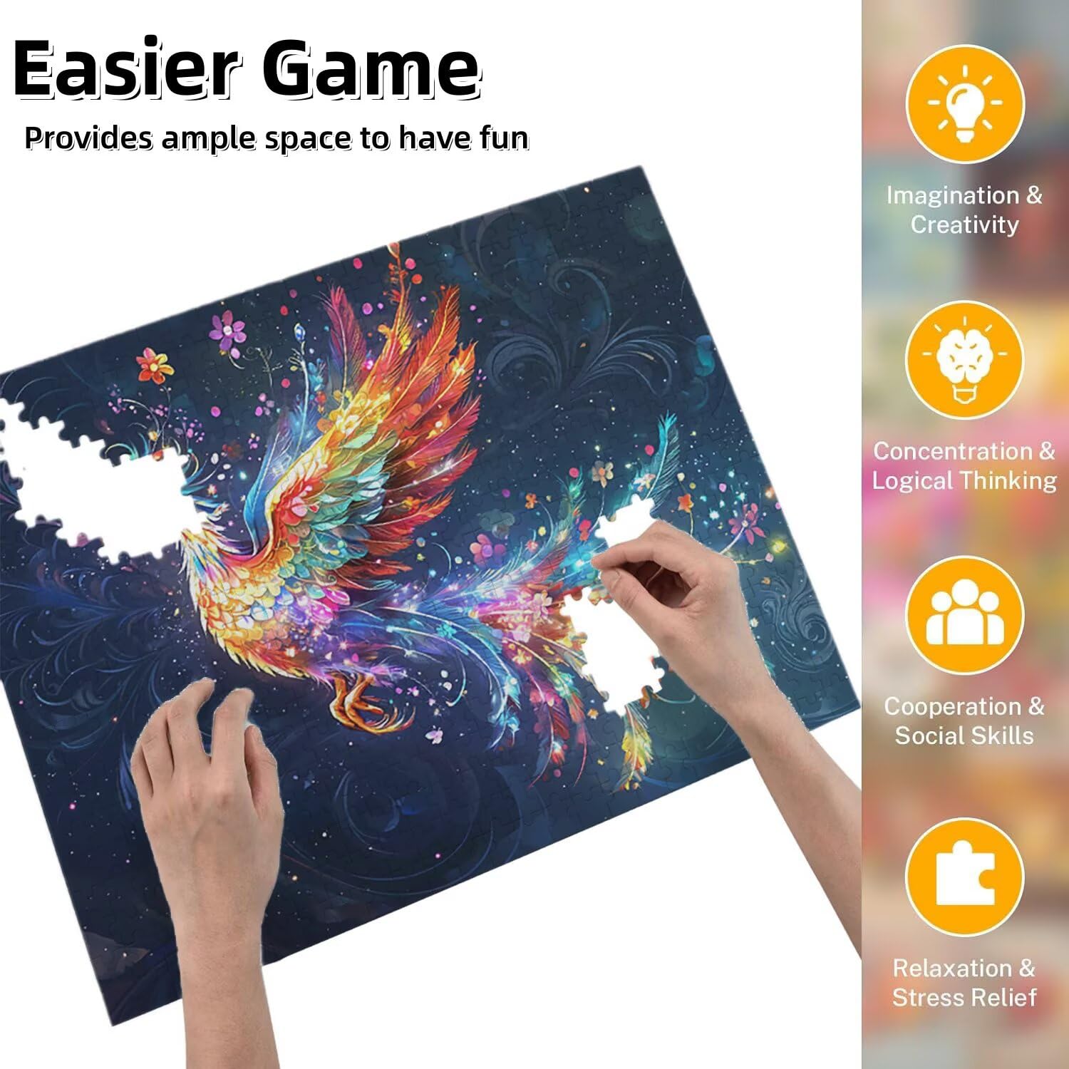 Jigsaw Puzzle, 2000 Pezzi Puzzle Classici, Colorato Puzzle Rilassamento Intelligence, Mpossibile Difficile Puzzle Impegnativo per Adulti Puzzle Gioco Familiare, Regalo per Amore Amico Phoenix fr0-1180