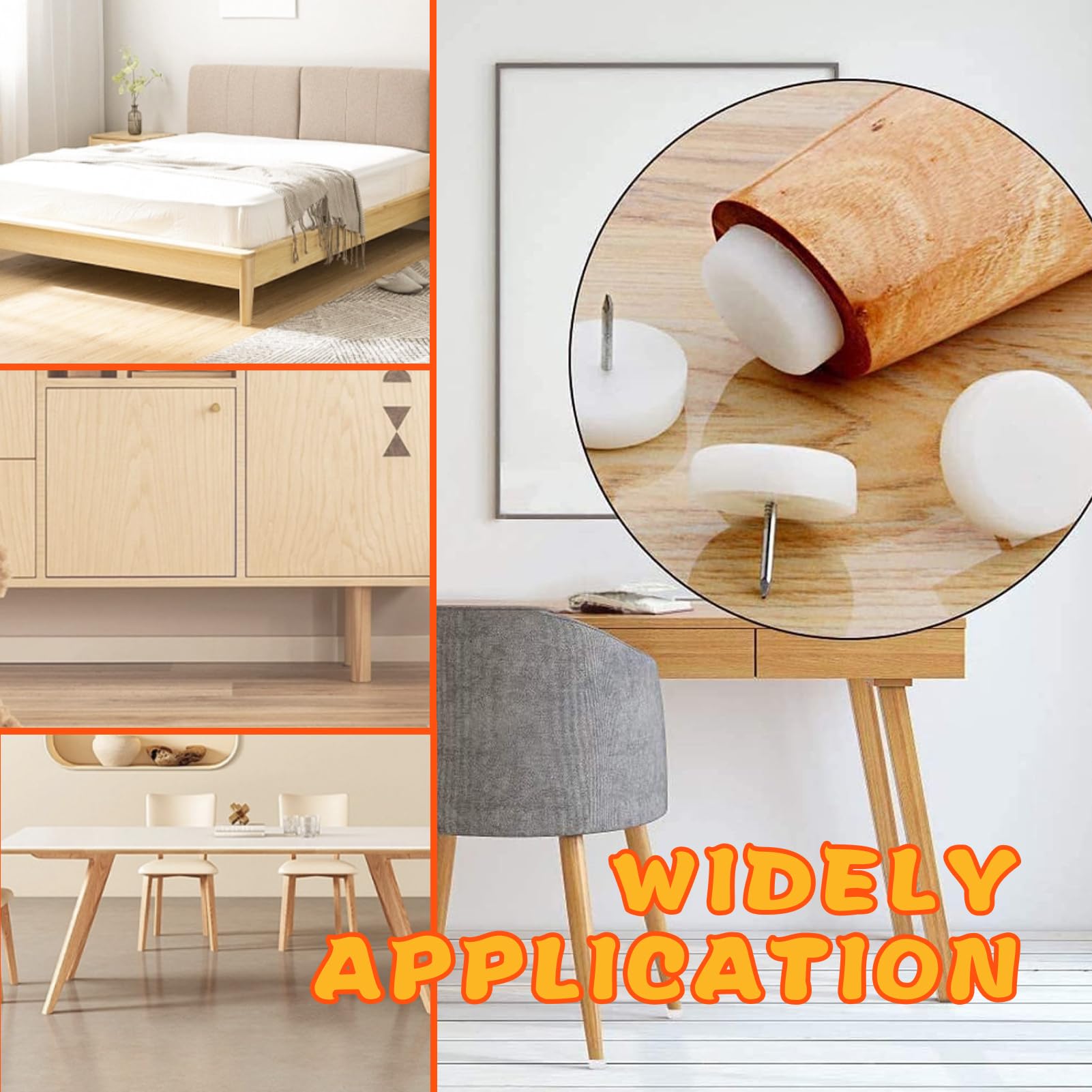 Fix-o-moll Patín Antideslizante De Plástico Para Parquet (Diámetro: 20 Mm, 4 Ud