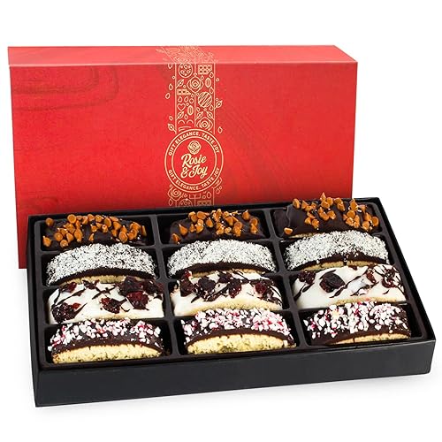 Gourmet Chocolate Covered Biscotti Gift Basket - 12 Premium Gourmet