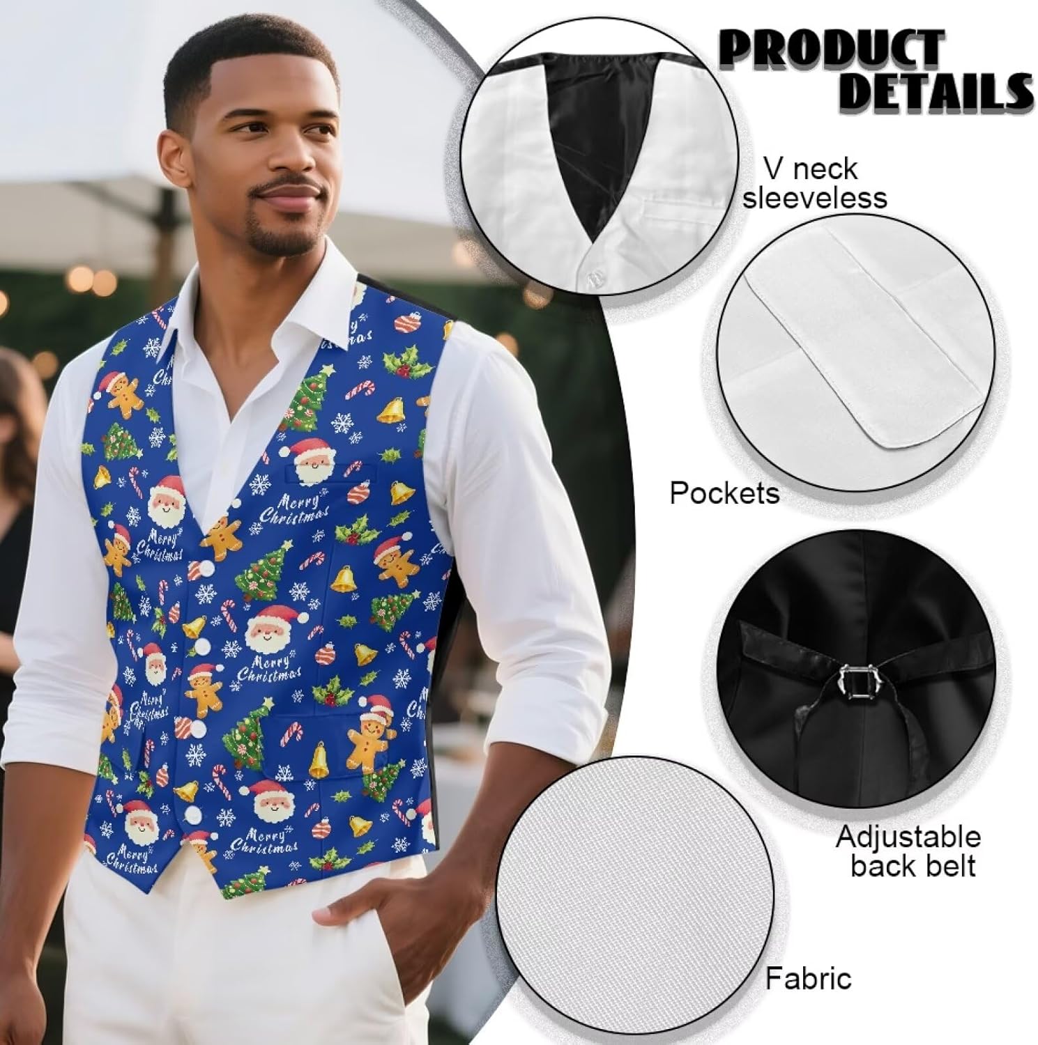 Men's Casual Business Vests Lightweight Waistcoat Slim Fit Suit Vest Formal Dress Tuxedo Suit Vest with Pockets