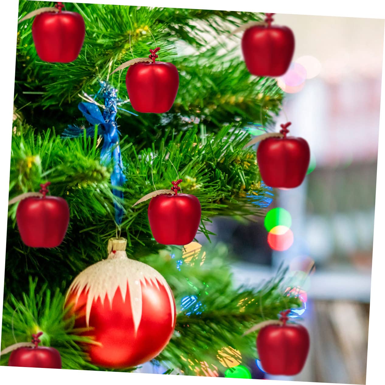 Décorations Noël Pommes Rouges électroplaquées - Lot De 24 Pendants Pour Sapin
