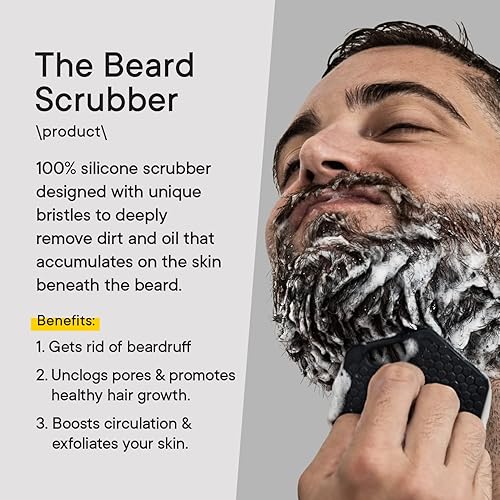Miniatura 3 de TOOLETRIES Limpiador de barba con gancho  Cepillo de silicona para barba y exfoliante de barba para hombres  Limpia profundamente y desobstruye los