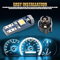 Vista 6 de Paquete de 20 luces LED T5 para tablero de automóvil, 3030-3SMD reemplazo de bombilla con enchufe de bloqueo giratorio, bombilla LED para panel