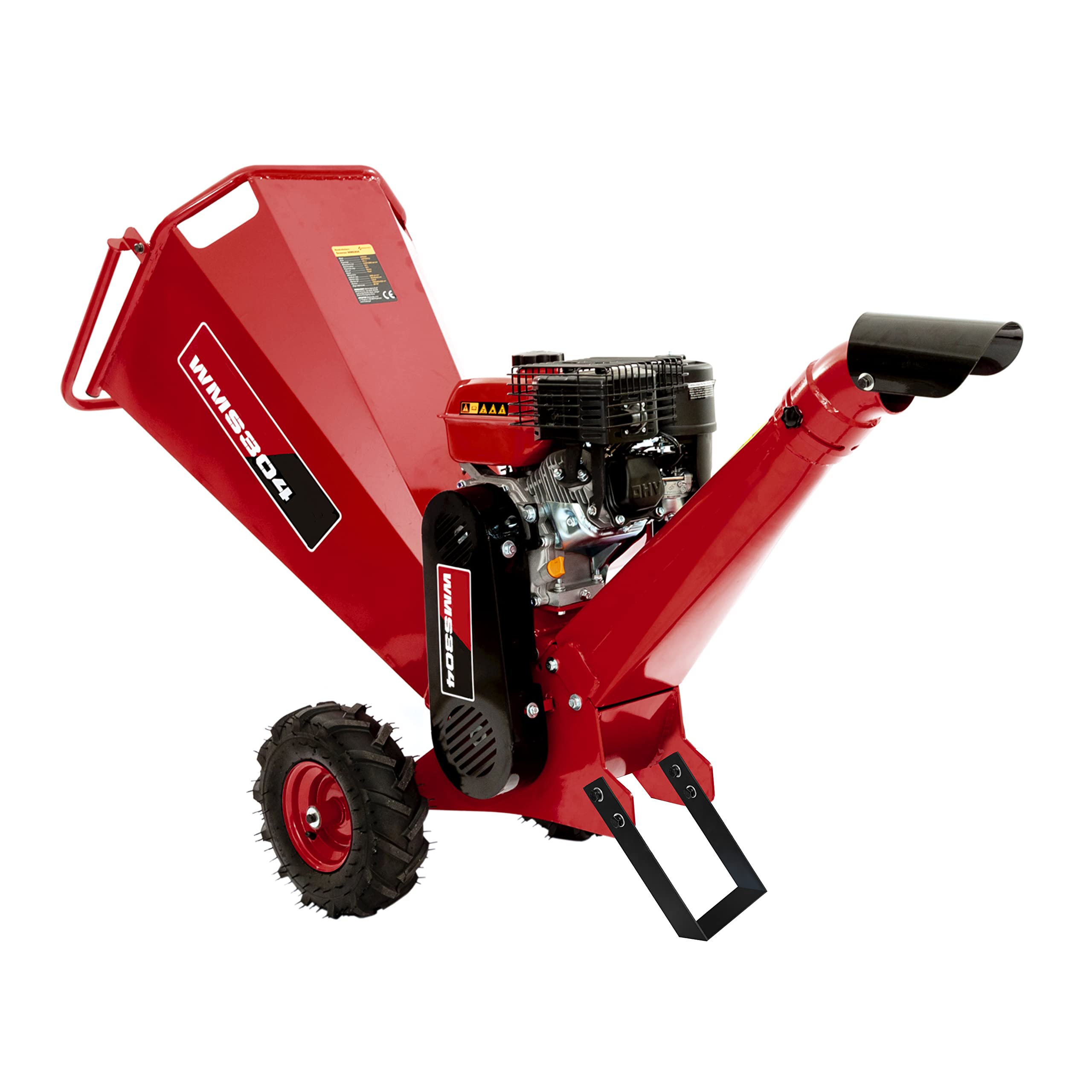 Weima Trituradora de madera WMS304 7 CV, motor de gasolina, rojo, trituradora de madera, fresadora de suelo, manual, acero de alta velocidad