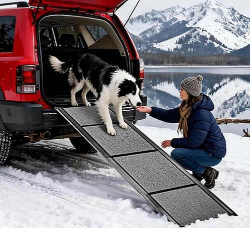 Hundetreppe Auto Klappbar - Aluminium Hundetreppe mit Rutschfester Oberfläche 170cm