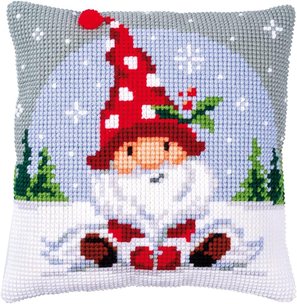 Vervaco Christmas Gnome Cross Stitch Cushion Kit