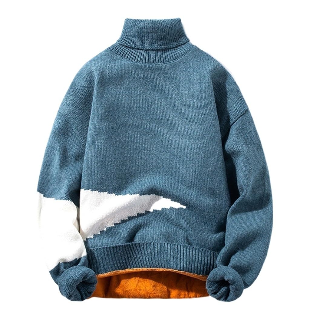 Pull en fil tricoté épaissi et rembourré isolation thermique automne hiver