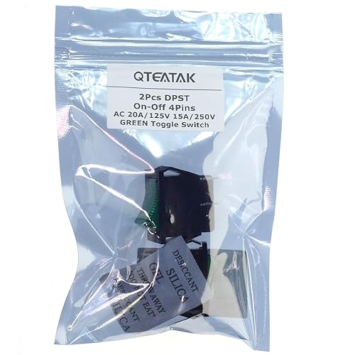 Miniatura 4 de QTEATAK 2 unids AC DPST 4 pines 2 posiciones ONOFF 20A125V 15A250V luz LED verde iluminada barco balancín interruptor interruptor KCD2-201N-G