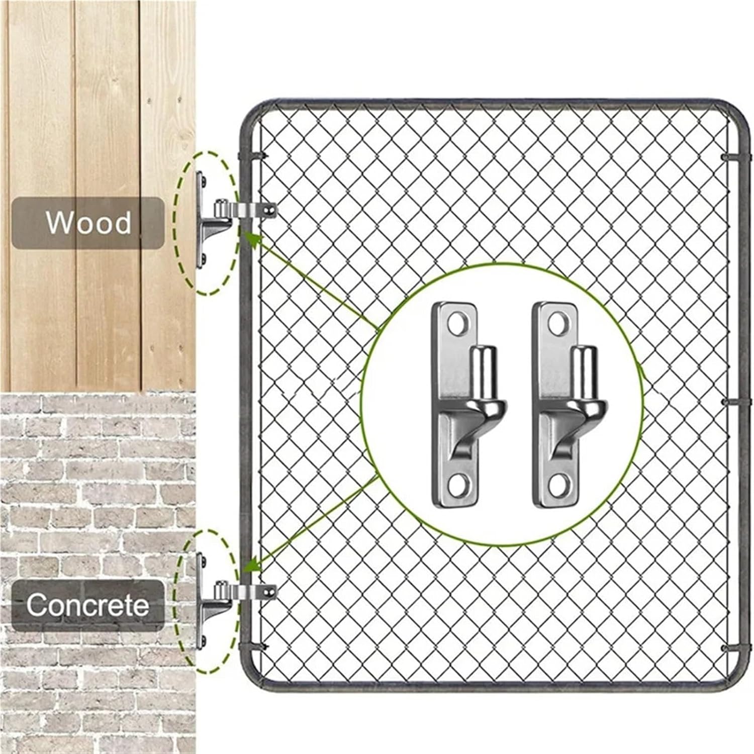 Stainless Steel Silver Heavy Duty Gate Hinge 2 Pack Wall Mount Outdoor Farm Hingem12k 1Pcs