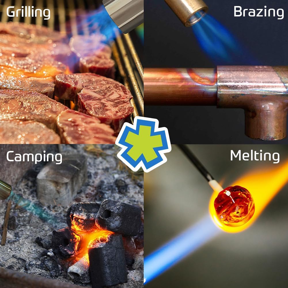 Whip-It! Handy PRO Torch – Refillable Butane Micro Torch with Adjustable Flame, Windproof & Portable – Ideal for Cooking, DIY, Soldering, and Camping