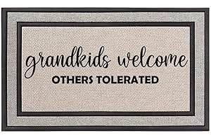 Grandkids Welcome Others Tolerated Funny Grandparent Grandma Grandpa Doormat