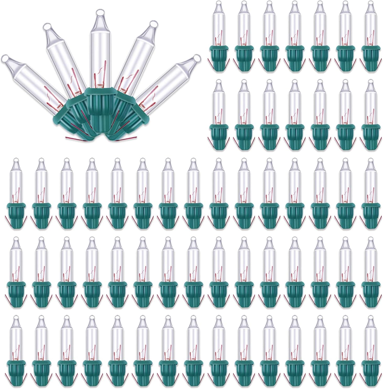 Kingovalley 200 Pcs Christmas Light Replacement Bulbs, 2.5V, 0.17A, 0