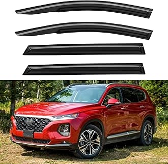 Window Visors Rain Guards for 2019 2020 2021 2022 2023 Hyundai Santa Fe, Out-Channel Window Vent Wind Deflectors Visors Shades for 19 20 21 22 23 Santa Fe
