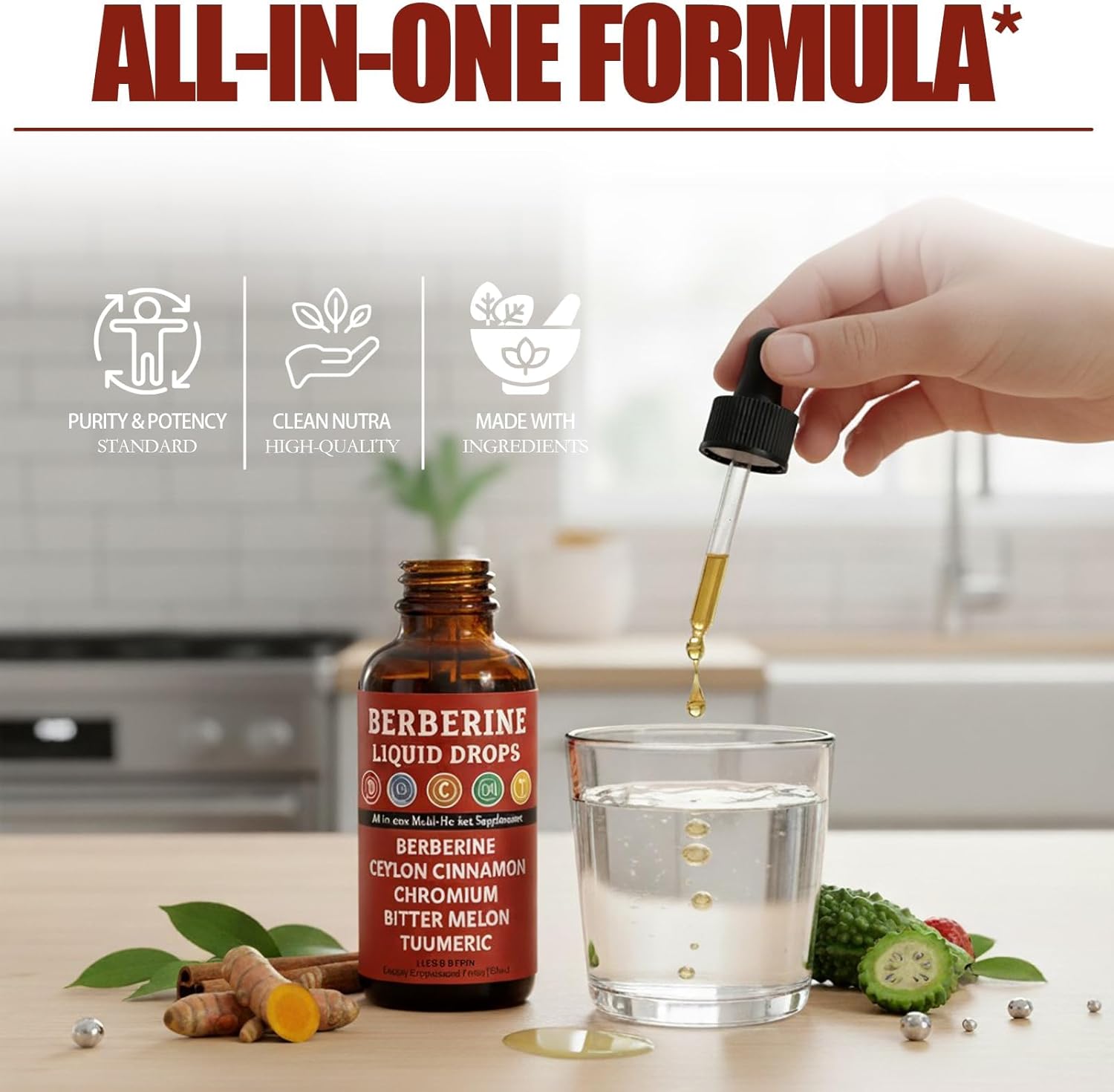 Glucora Berberine Nutrapure Berberine - Cavora Ceylon Cinnamon Berberine Liquid Drops – Plant-Based Daily Wellness Support, Mild Cinnamon Flavor, Fast Absorption (1)