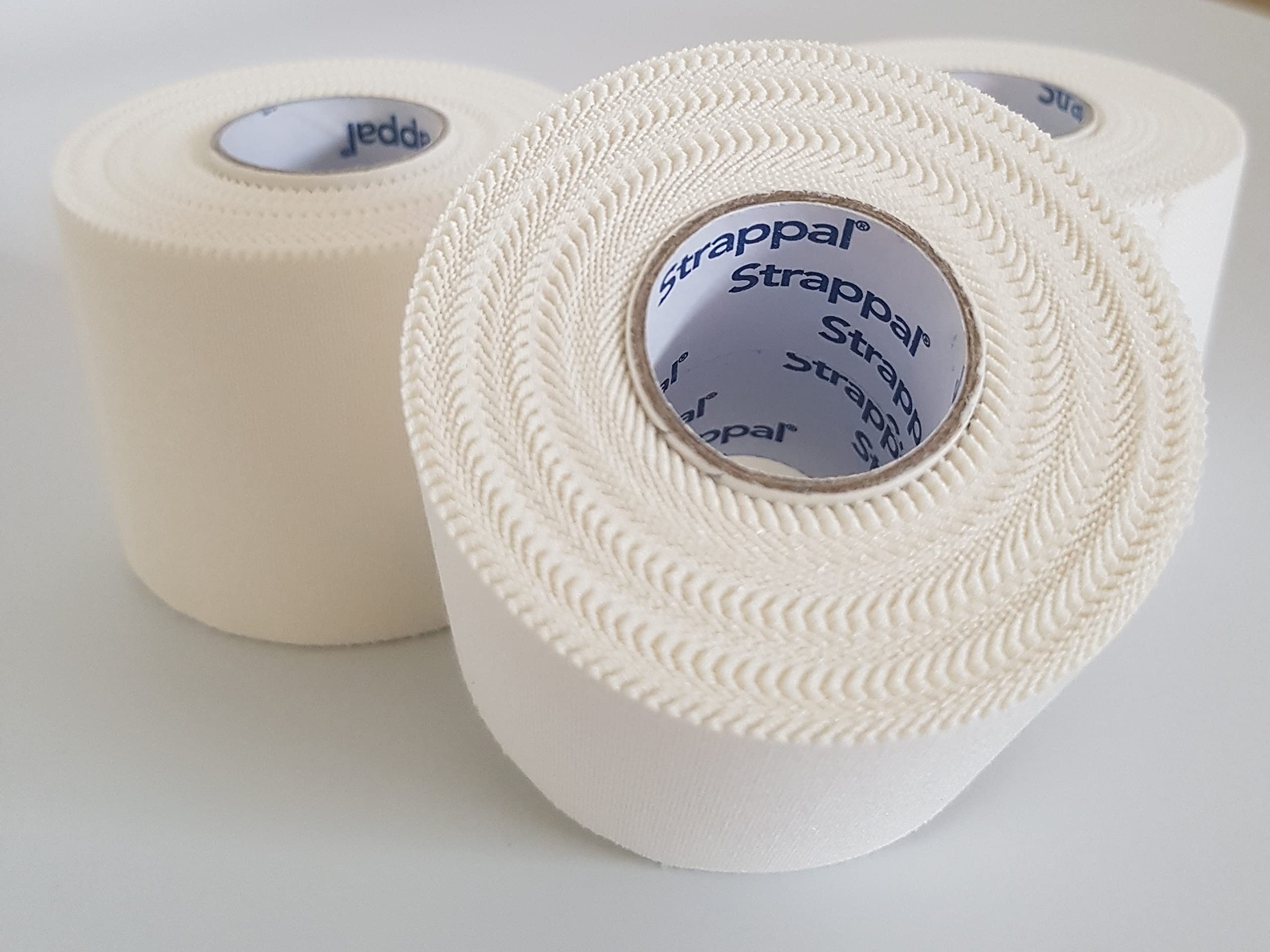 nastro taping sportivo anelastico professionale tape zigrinato all’ossido di zinco per bendaggi funzionali stabilizzazione articolare fisioterapia e sport | latex free | 5 cm x10 m 3 pz