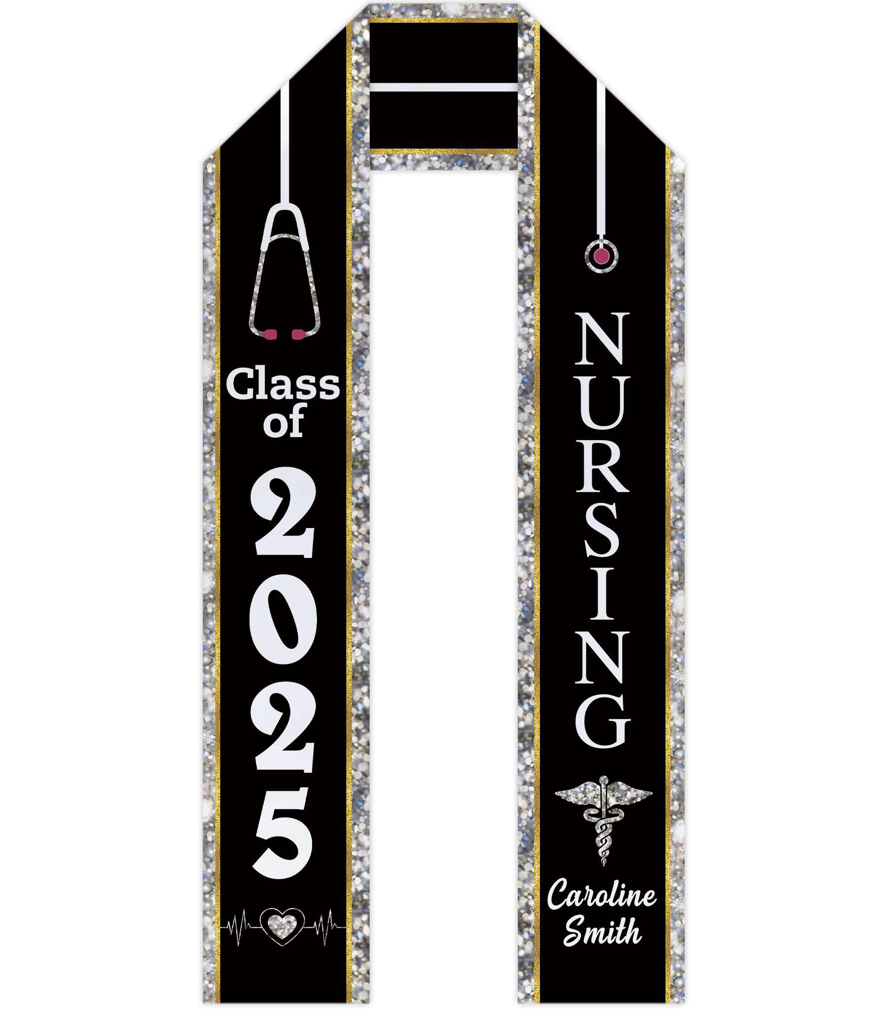 GUGLILI Custom Nursing Graduation Stole 2024 RN Graduation Sash For Nurse Personalized Graduation Gift
