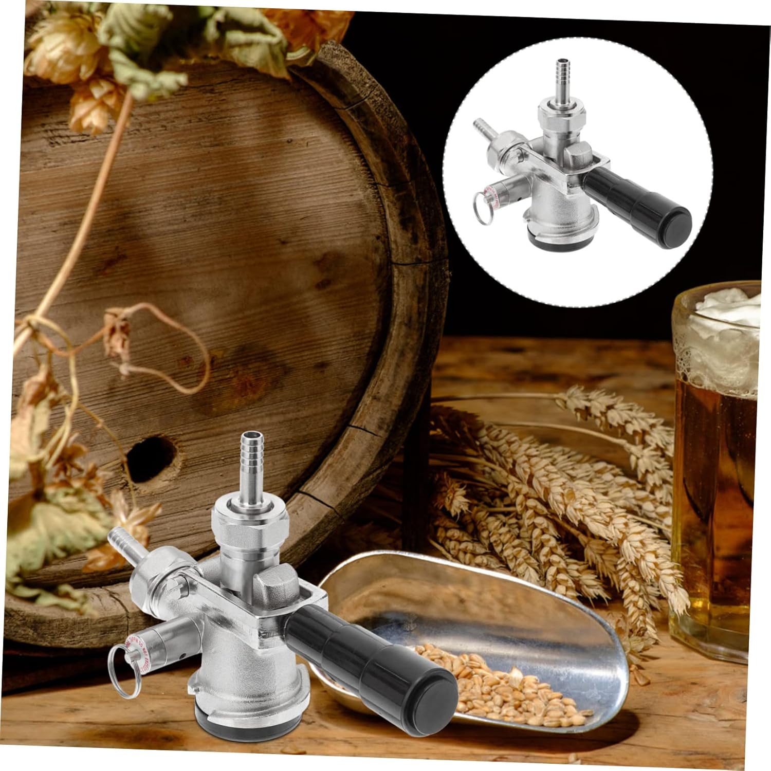 Garneck 1set Keg Coupler Pressure Relief Valve Keg Tap Distributor for Compatible Kegerators